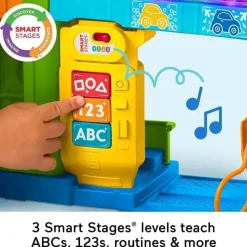 Fisher-Price Playtime Gift Set*Fisher Price - Little People Toddler Playset Light-Up Learning Garage with Smart Stages, Toy Car & Figures