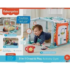 Fisher-Price Playmats & Gyms|Toys For 0-12 Months*Fisher Price - Playmat 3-In-1 Crawl & Play Activity Gym
