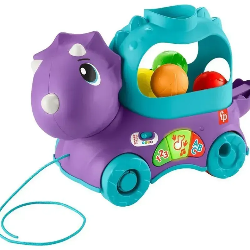 Fisher-Price Toys For 0-12 Months*Fisher Price - Toddler Learning Toy Poppin’ Triceratops Dinosaur Pull-Along Ball Popper