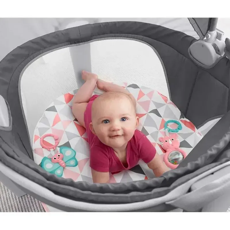 Fisher-Price Toys For 0-12 Months*Fisher Price On-The-Go Baby Dome, Baby Girl Play Space & Napping Spot, Rosy Windmill