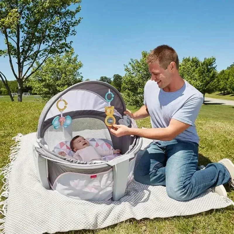 Fisher-Price Toys For 0-12 Months*Fisher Price On-The-Go Baby Dome, Baby Girl Play Space & Napping Spot, Rosy Windmill