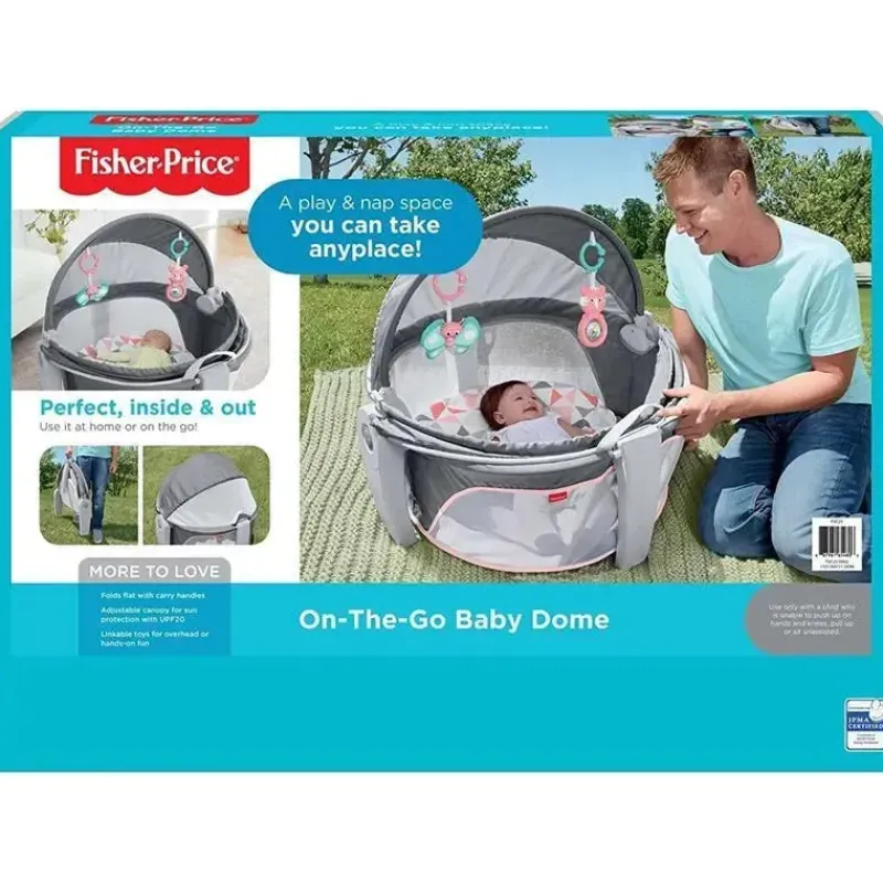Fisher-Price Toys For 0-12 Months*Fisher Price On-The-Go Baby Dome, Baby Girl Play Space & Napping Spot, Rosy Windmill