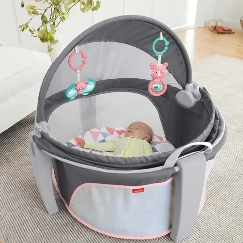 Fisher-Price Toys For 0-12 Months*Fisher Price On-The-Go Baby Dome, Baby Girl Play Space & Napping Spot, Rosy Windmill