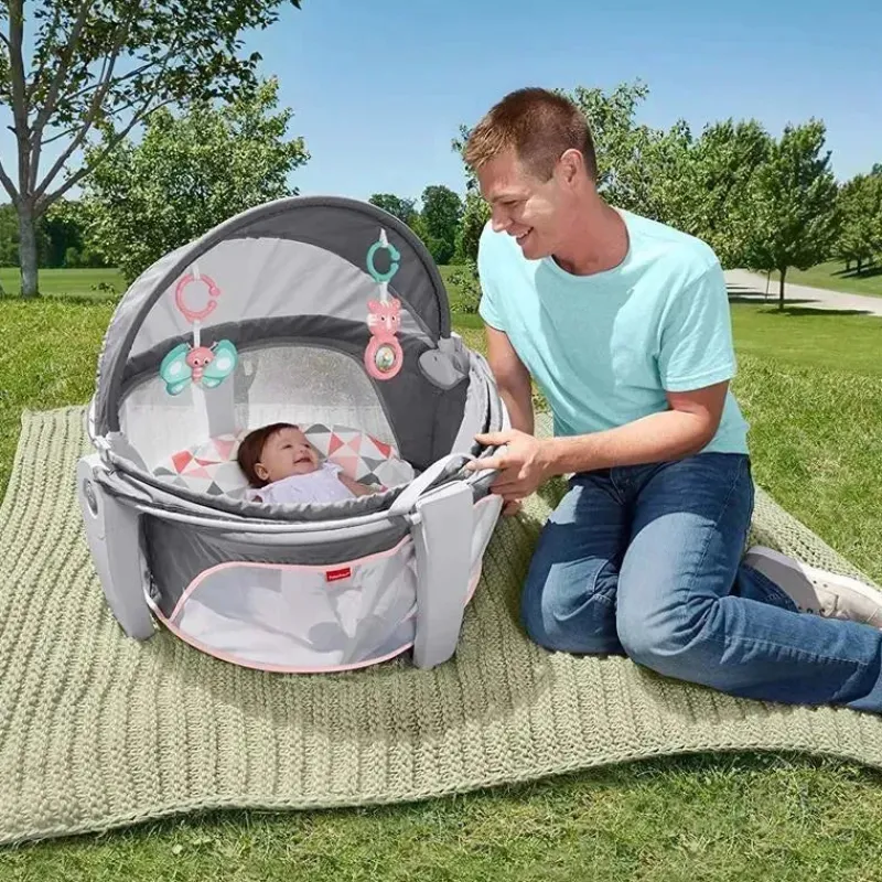 Fisher-Price Toys For 0-12 Months*Fisher Price On-The-Go Baby Dome, Baby Girl Play Space & Napping Spot, Rosy Windmill