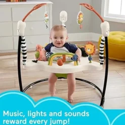 Fisher-Price Activity Centers & Jumpers*- Baby Bouncer Palm Paradise Jumperoo Activity Center with Music Lights Sounds and Developmental Toys?