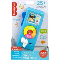 Fisher-Price Gift For Baby*- Baby Learning Toy Laugh & Learn Puppy’s Music Player with Lights, 6+ Months, Blue