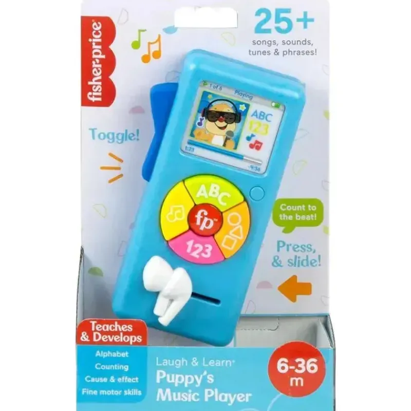 Fisher-Price Gift For Baby*- Baby Learning Toy Laugh & Learn Puppy’s Music Player with Lights, 6+ Months, Blue