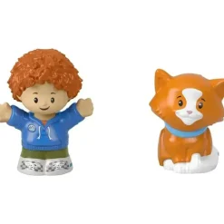 Fisher-Price Dolls*- Little People, Curly Red Hair Kid And Cat