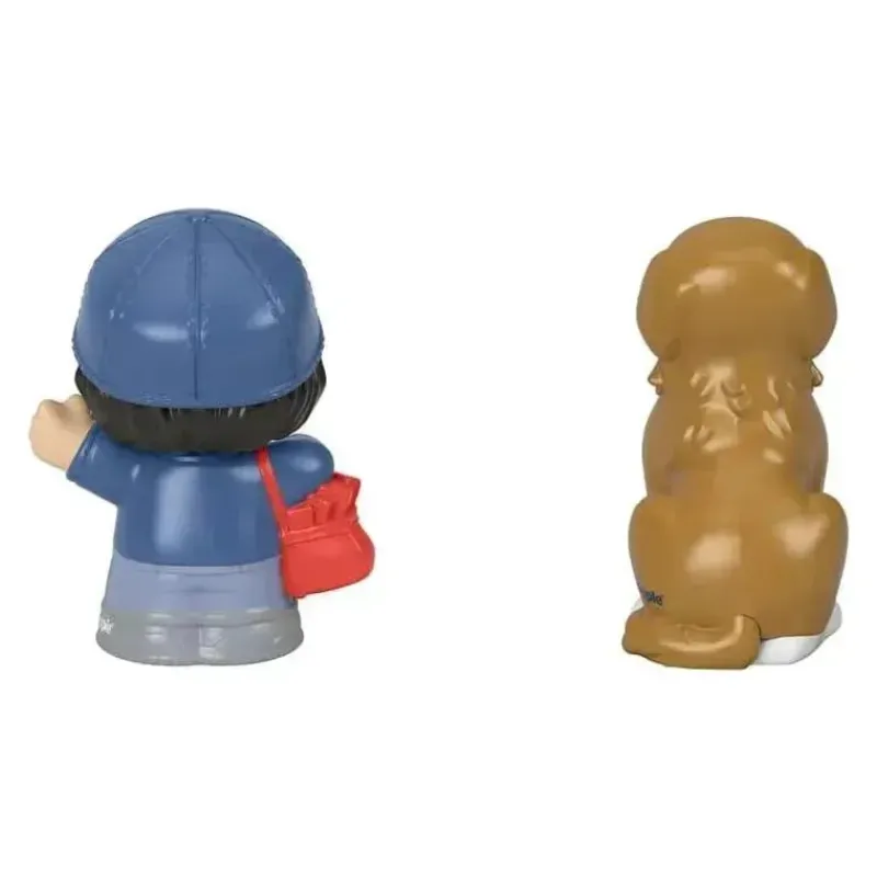 Fisher-Price Dolls*- Little People, Mail Person Girl And Brown Dog