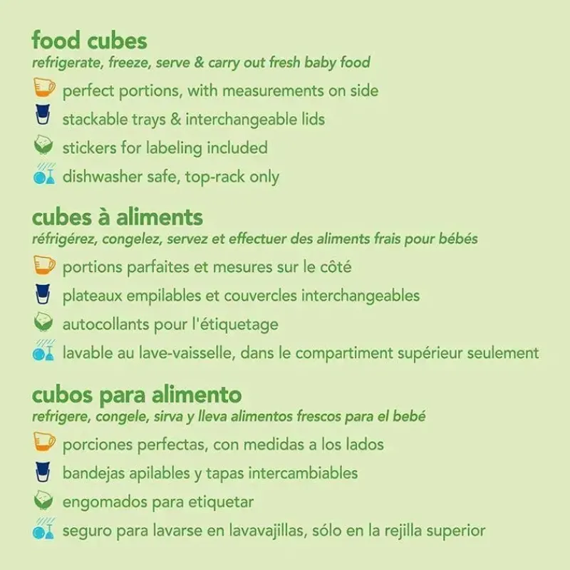 Iplay Food Jars & Snack Cups|Dishes, Utensils & Food Containers*Fresh Baby Food Unbreakable Cubes - Green (2 Oz)