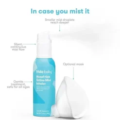 FridaBaby Cough & Cold*Frida Baby - NoseFrida Saline Mist Nasal Inhaler, Saline Inhaler Soothes Stuffy Nose and Sore Throat