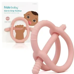 FridaBaby Toys For 0-12 Months|Gift For Baby*- Get-A-Grip Teether, Muted Pink