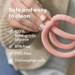 FridaBaby Toys For 0-12 Months|Gift For Baby*- Get-A-Grip Teether, Muted Pink