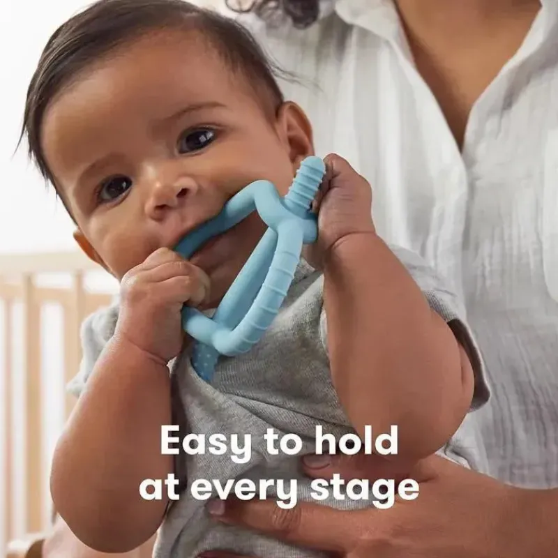 FridaBaby Toys For 0-12 Months|Gift For Baby*- Get-A-Grip Teether, Muted Blue