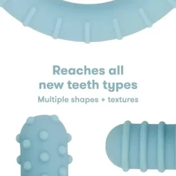 FridaBaby Toys For 0-12 Months|Gift For Baby*- Get-A-Grip Teether, Muted Blue