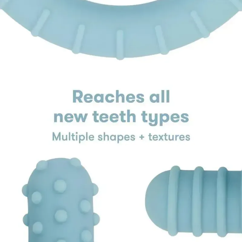 FridaBaby Toys For 0-12 Months|Gift For Baby*- Get-A-Grip Teether, Muted Blue