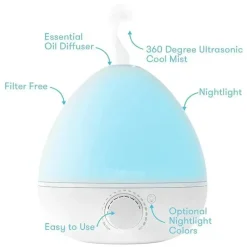 FridaBaby Oral & Nasal Care*- 3-in-1 Humidifier with Diffuser and Nightlight, White