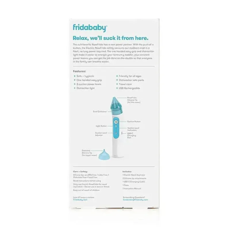 FridaBaby Oral & Nasal Care*Electronic Nasal Aspirator, Electric NoseFrida, USB Rechargeable Nasal Aspirator