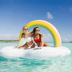 Funboy Life Vests & Floats*- Giant Inflatable Luxury Rainbow Cloud Island Daybed Pool Float