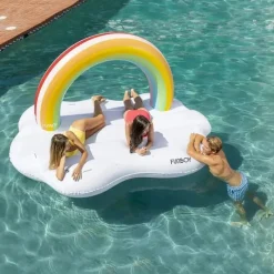 Funboy Life Vests & Floats*- Giant Inflatable Luxury Rainbow Cloud Island Daybed Pool Float