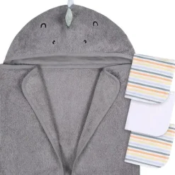 Gerber Baby Bath Towels*- Baby Hooded Bath Towel & Washcloths, Dinosaur