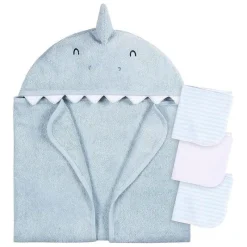 Gerber Baby Bath Towels*- Baby Hooded Bath Towel & Washcloths, Shark