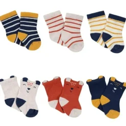 Gerber Baby Gloves & Socks*- 6-Pack Baby Boys Fox Wiggle Proof® Jersey Crew Socks, Fox