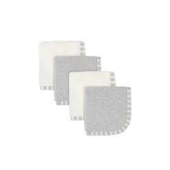 Gerber Baby Washcloths*4 Pack Boys Gary & Ivory Woven Washcloths
