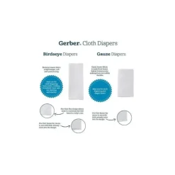 Gerber Cloth & Reusable Diapers*10 Pack White Prefold Birdseye Cloth Diapers