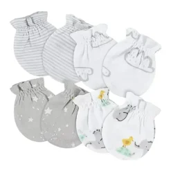 Gerber Baby Gloves & Socks*- 4Pk Baby Animals Mitten Neutral, 0/3M