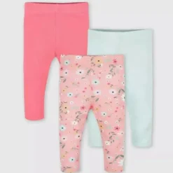 Gerber Baby Shorts, Jeans & Pants*- 3Pk Baby Girls Fox Pants, Pink/Flower
