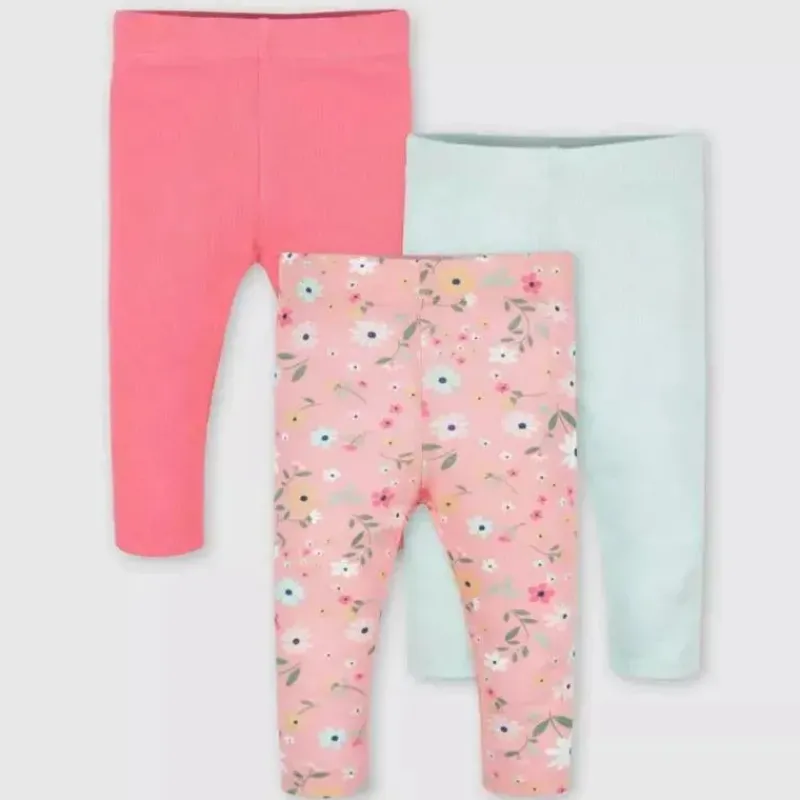 Gerber Baby Shorts, Jeans & Pants*- 3Pk Baby Girls Fox Pants, Pink/Flower