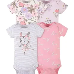 Gerber Baby Onesies & Bodysuits*- 4Pk Baby Short Sleeve Onesies - Bunny Ballerina