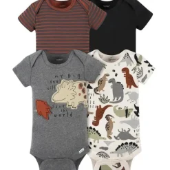 Gerber Baby Onesies & Bodysuits*- 4Pk Baby Short Sleeve Onesies - Boy Dino