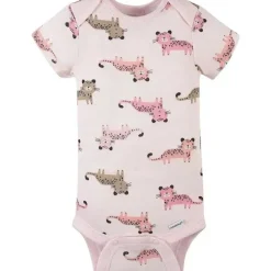 Gerber Baby Onesies & Bodysuits*- 4Pk Baby Short Sleeve Onesies - Girl Leopard