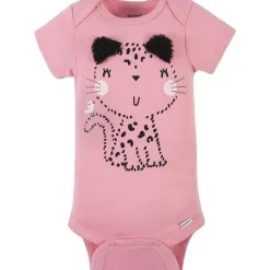 Gerber Baby Onesies & Bodysuits*- 4Pk Baby Short Sleeve Onesies - Girl Leopard