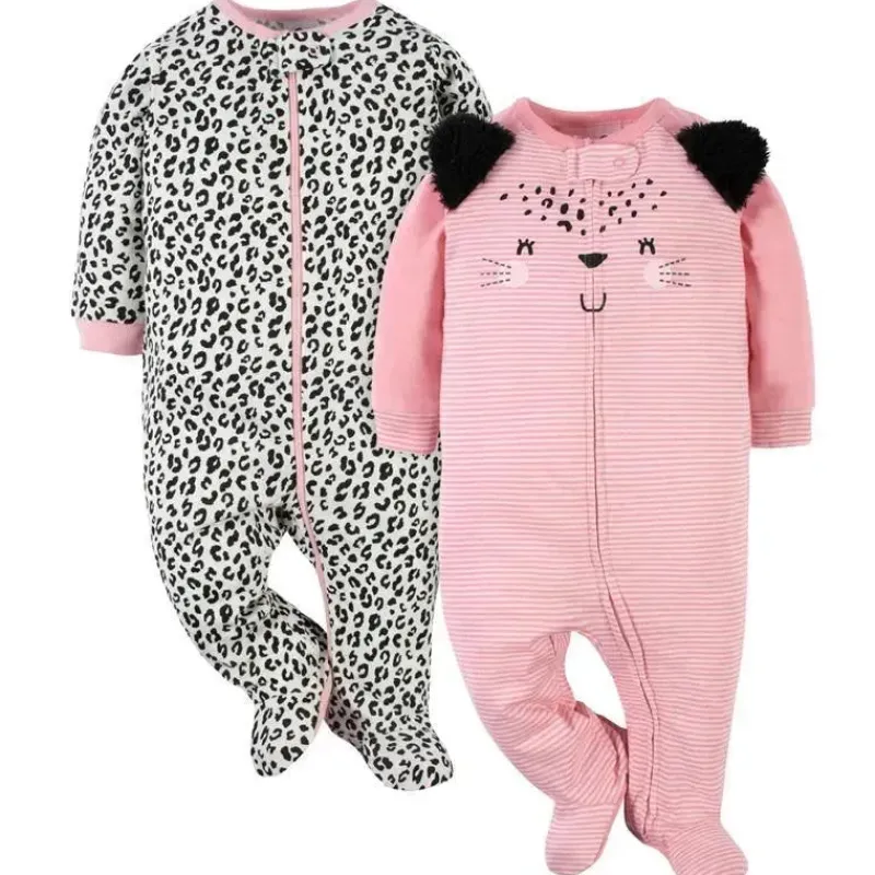 Gerber Baby Sets*- 2Pk Baby Sleep'n'play - Girl Leopard