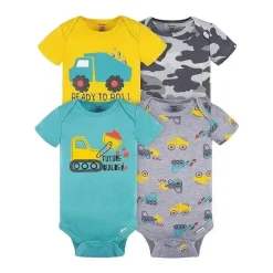 Gerber Baby Onesies & Bodysuits*- 4Pk Boy Truck Short Sleeve Onesies