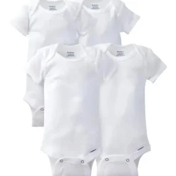 Gerber Baby Onesies & Bodysuits*- 4Pk Onesies Short Sleeve, White, 24M