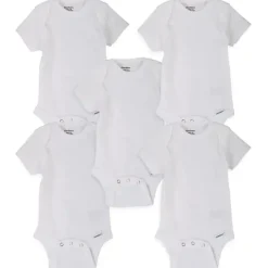 Gerber Baby Onesies & Bodysuits*- 5Pk Short Sleeve Onesies Bodysuits, White