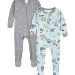 Gerber Baby Sleepwear*- 2Pk Sleep 'N Play Snap Front, Green/Frogs