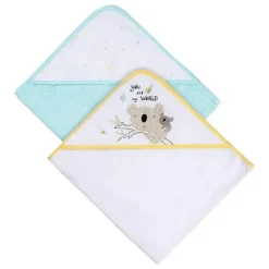 Gerber Baby Bath Towels*- 2Pk Terry Hooded Towels, Neutral Little Animals