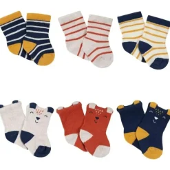 Gerber Baby Gloves & Socks*- 6Pk Wiggle Proof Jersey Crew Baby Socks - Boy Fox