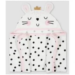 Gerber Baby Bath Towels*Baby Girls'Bunny Hooded Bath Wrap