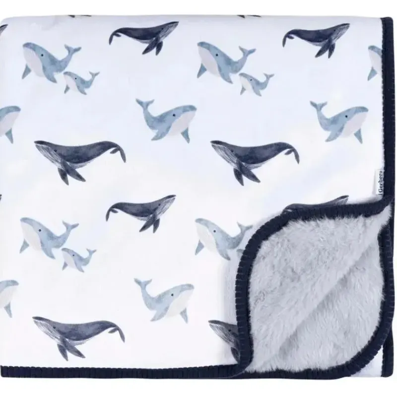Gerber Blankets & Quilts*Bedding 24 - 1Pk 2Ply Plush Blanket - Whale