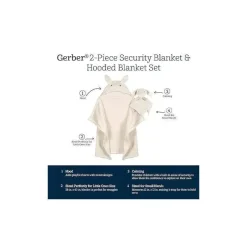 Gerber Baby Bath Towels*Bedding - 2Pc Security Blanket & Hooded Blanket Set, Bunny