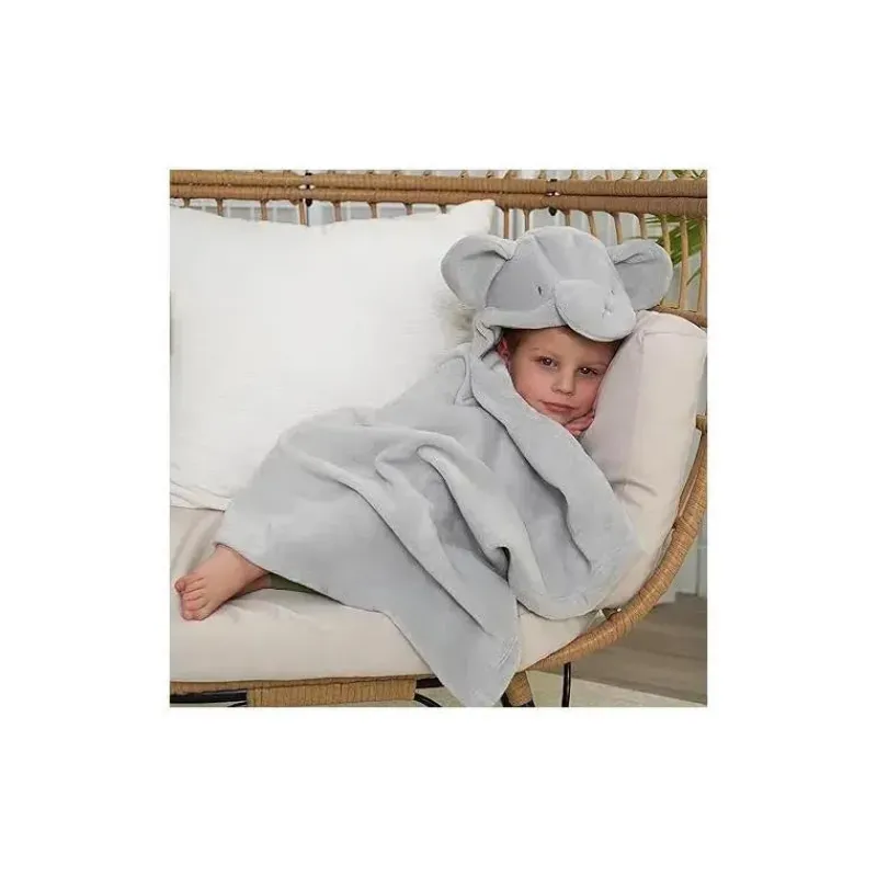 Gerber Baby Bath Towels*Bedding - 2Pc Security Blanket & Hooded Blanket Set, Elephant
