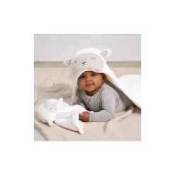 Gerber Baby Bath Towels*Bedding - 2Pc Security Blanket & Hooded Blanket Set, Sheep