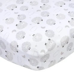 Gerber Crib & Bed Sheets*Bedding - 1Pk Fitted Baby Crib Sheet - Neutral Sheep