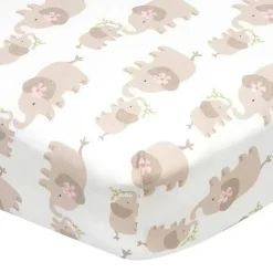 Gerber Crib & Bed Sheets*Bedding - 1Pk Fitted Baby Crib Sheet - Girl Safari